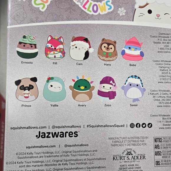 Squishmallows Set of 10 Holiday Christmas Ornaments Plush Decor NWT - Picture 5 of 5